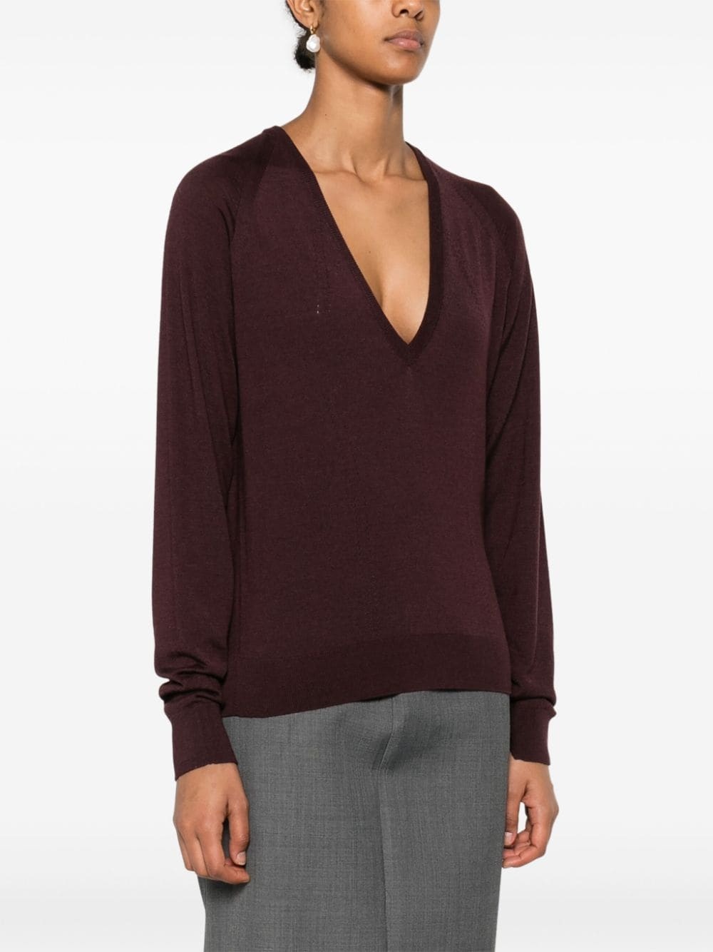 pointelle-trim sweater - 3