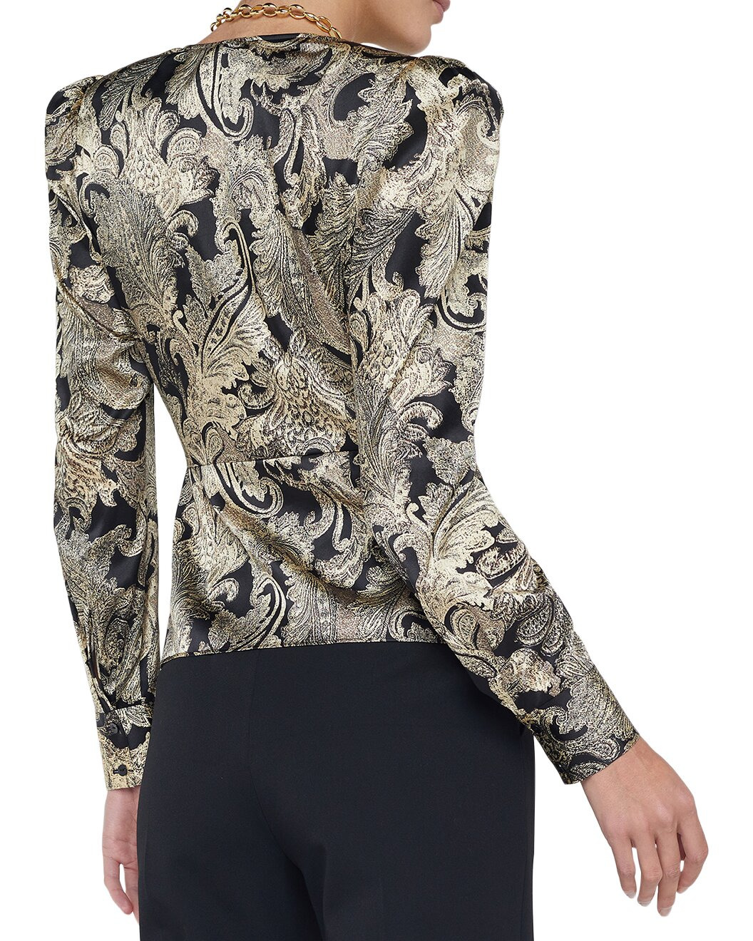 L'AGENCE Bensen Silk-Blend Wrap Blouse - 2