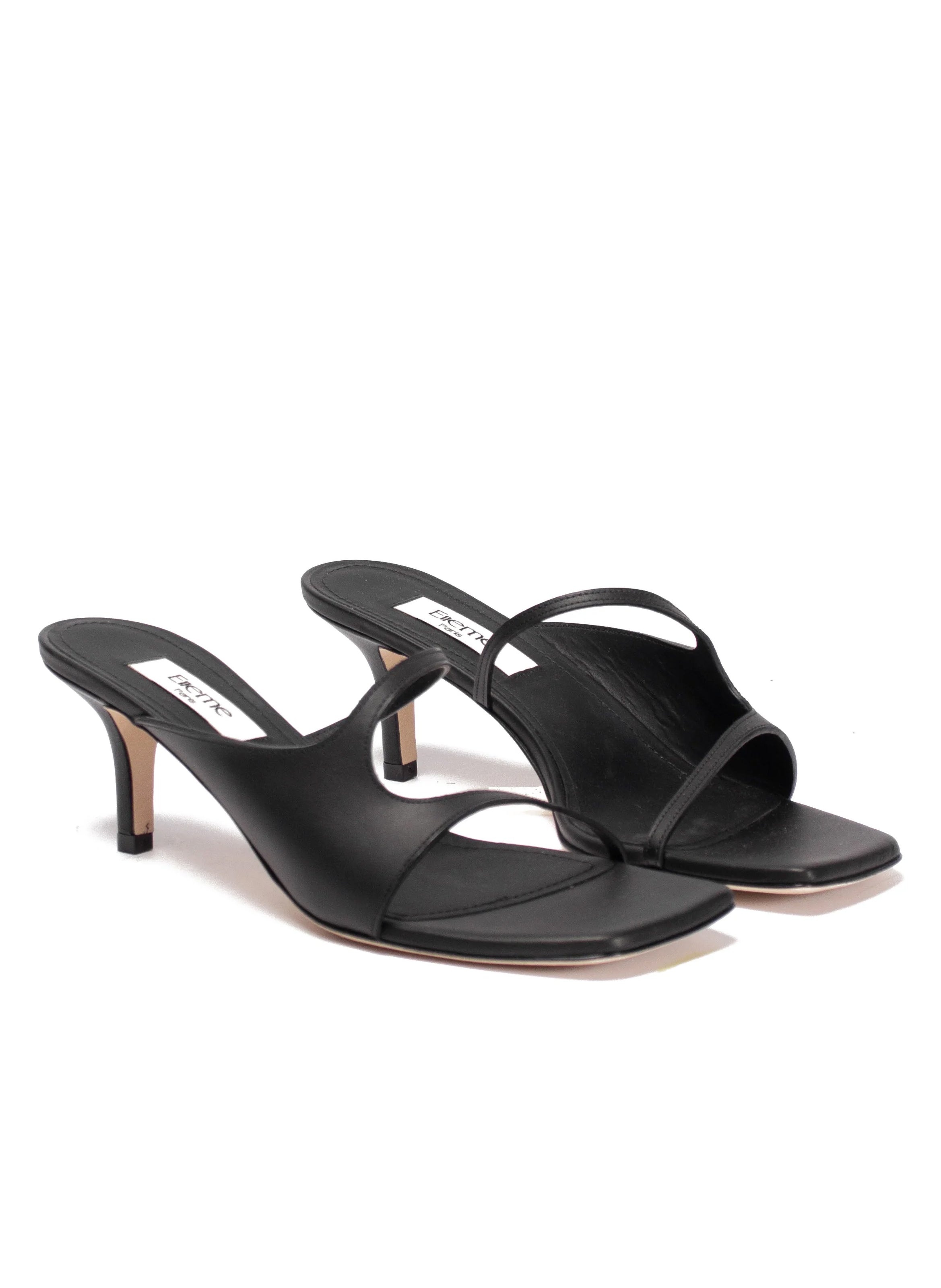 Gemini Heel Sandal Leather Black - 1