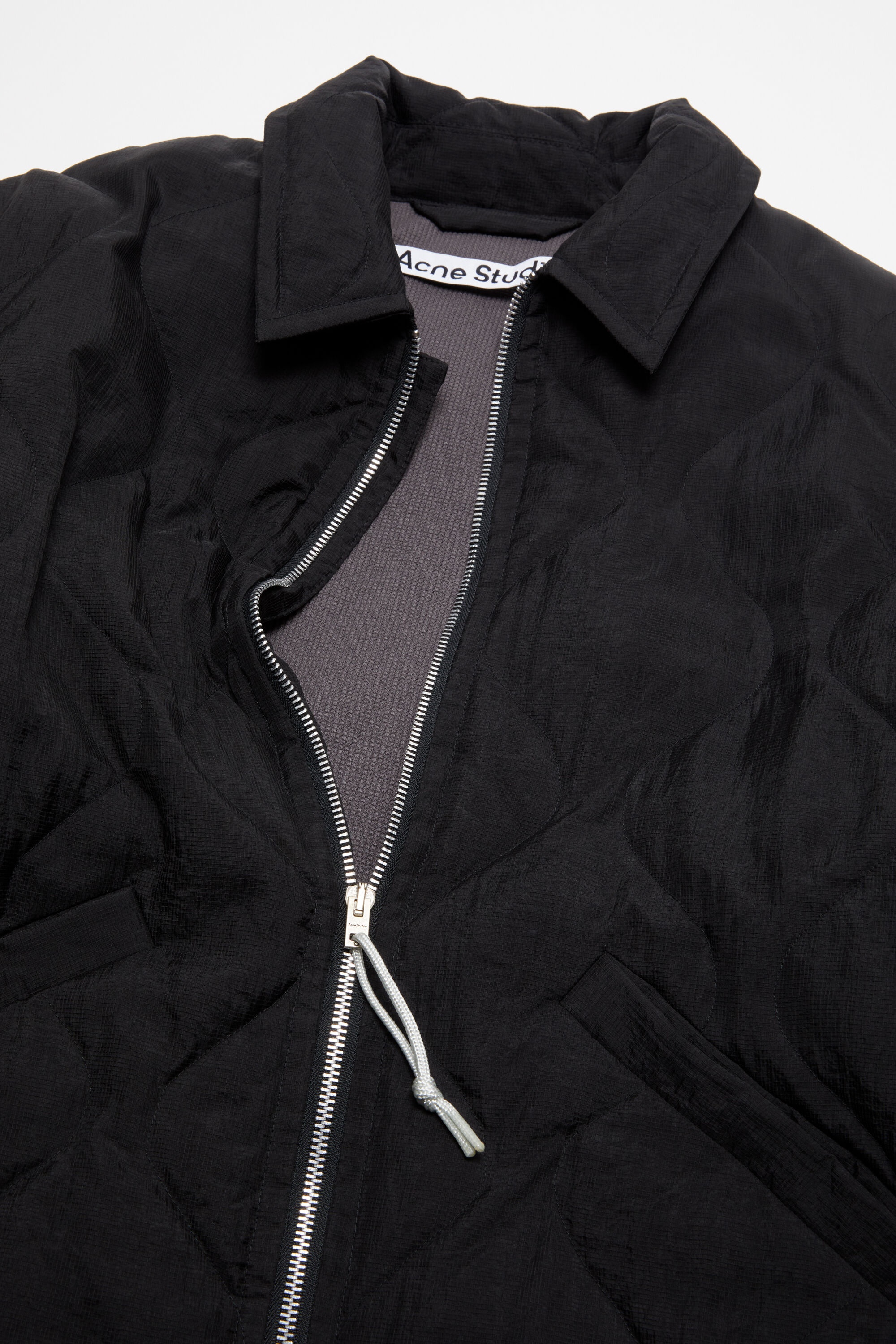 Padded quilted jacket - Black - 5