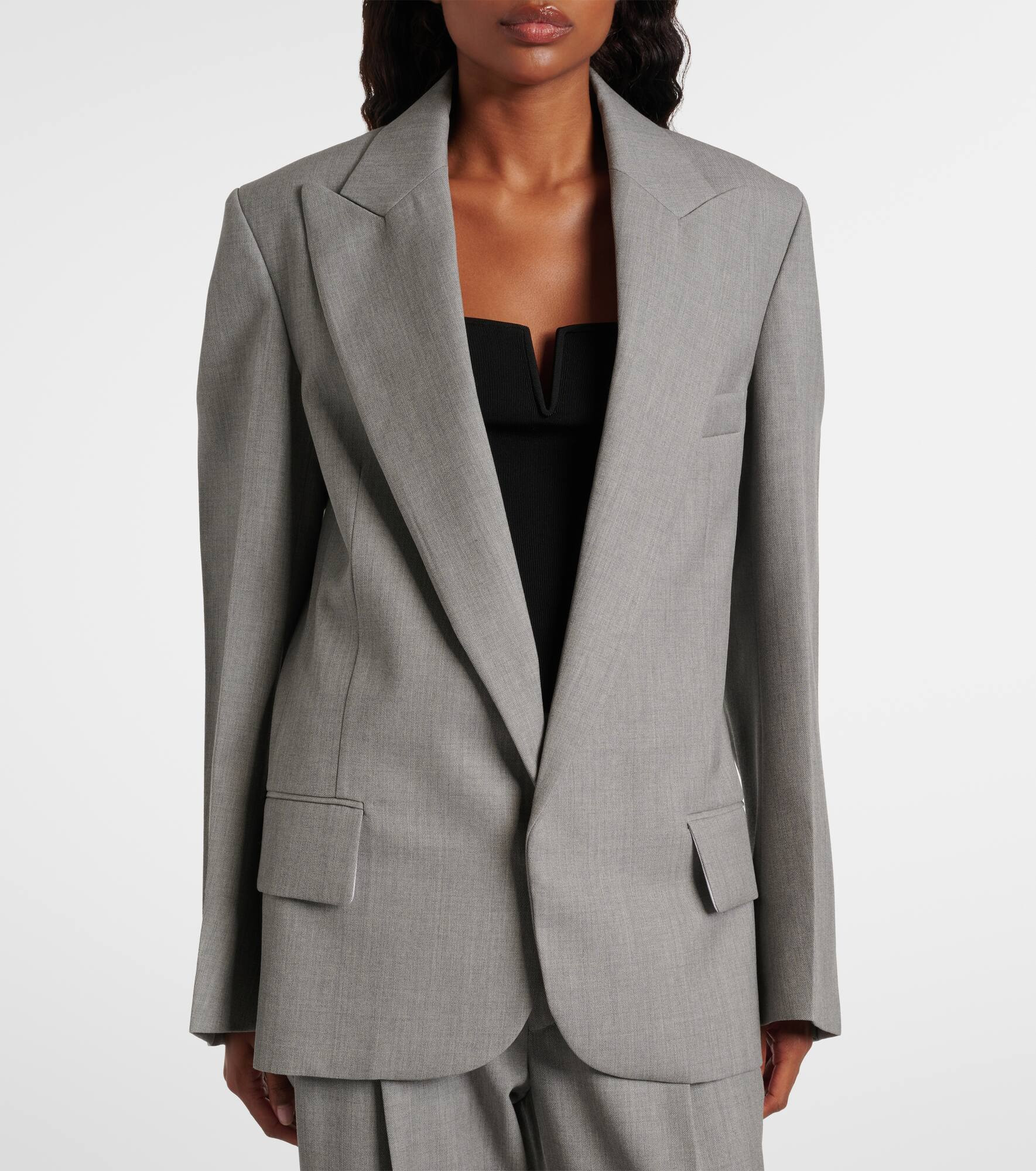 Single-breasted virgin wool blazer - 6