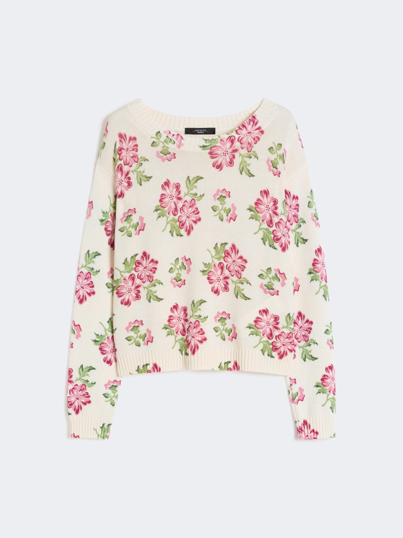 EDITTO Floral printed cotton jumper - ECRU 1