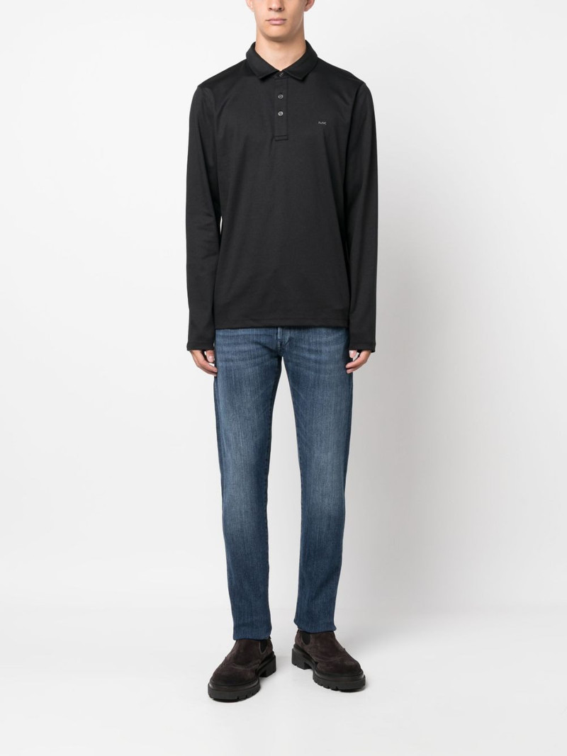 MICHAEL KORS long-sleeve cotton polo shirt outlook