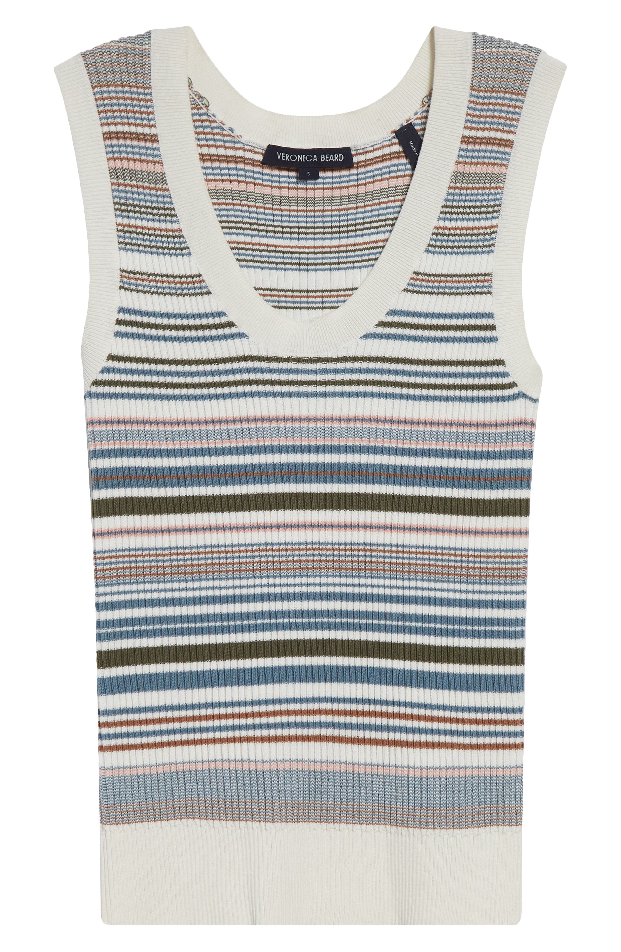 Veronica Beard Ezinna Rib Tank in Dove Multi at Nordstrom - 5