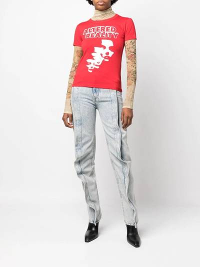 Raf Simons Altered-Reality tight-fit T-Shirt outlook