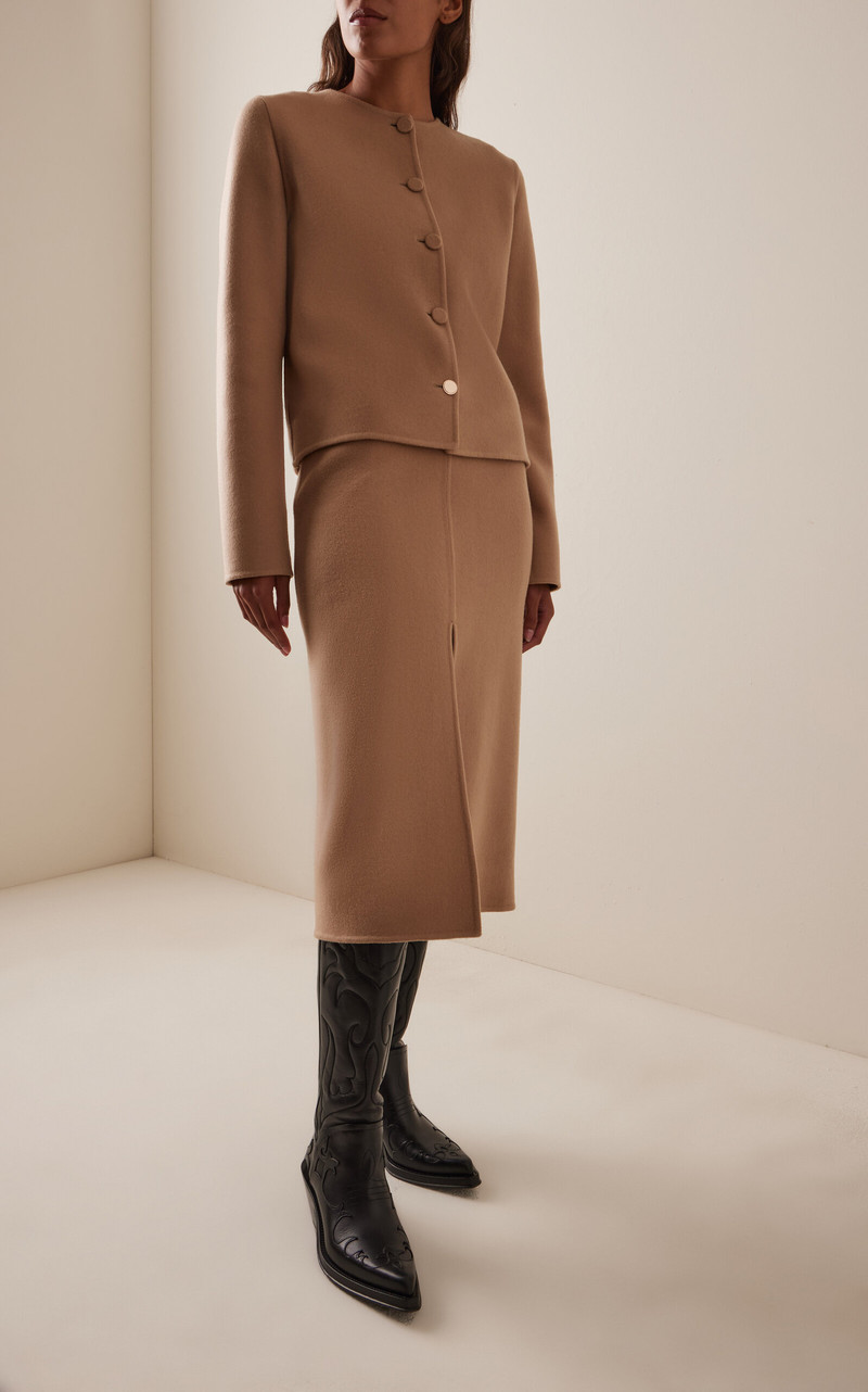 GABRIELA HEARST Morelos Cashmere Midi Skirt neutral outlook