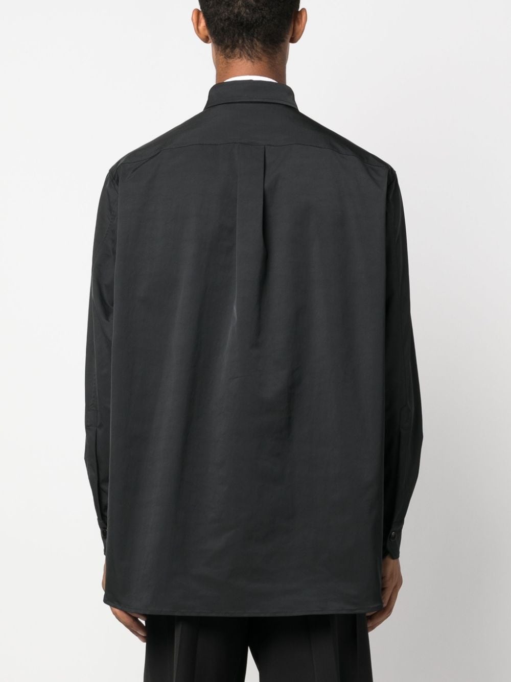 VLTN-patch concealed placket shirt - 4