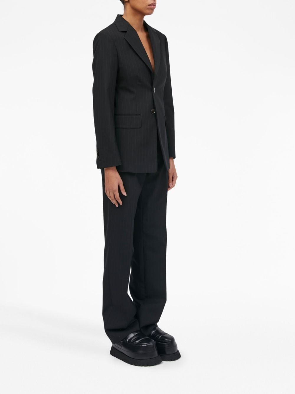 pinstriped tailored blazer - 3