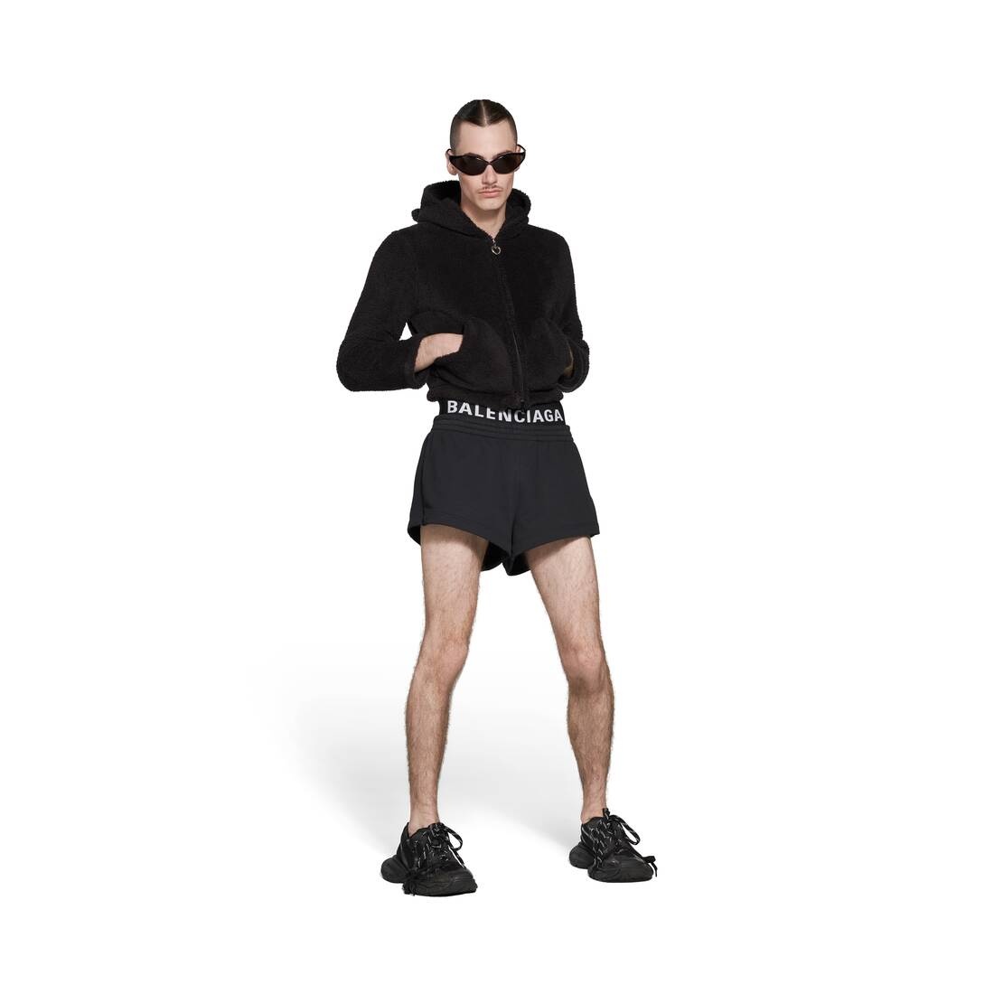 Running Shorts in Black Faded - 2