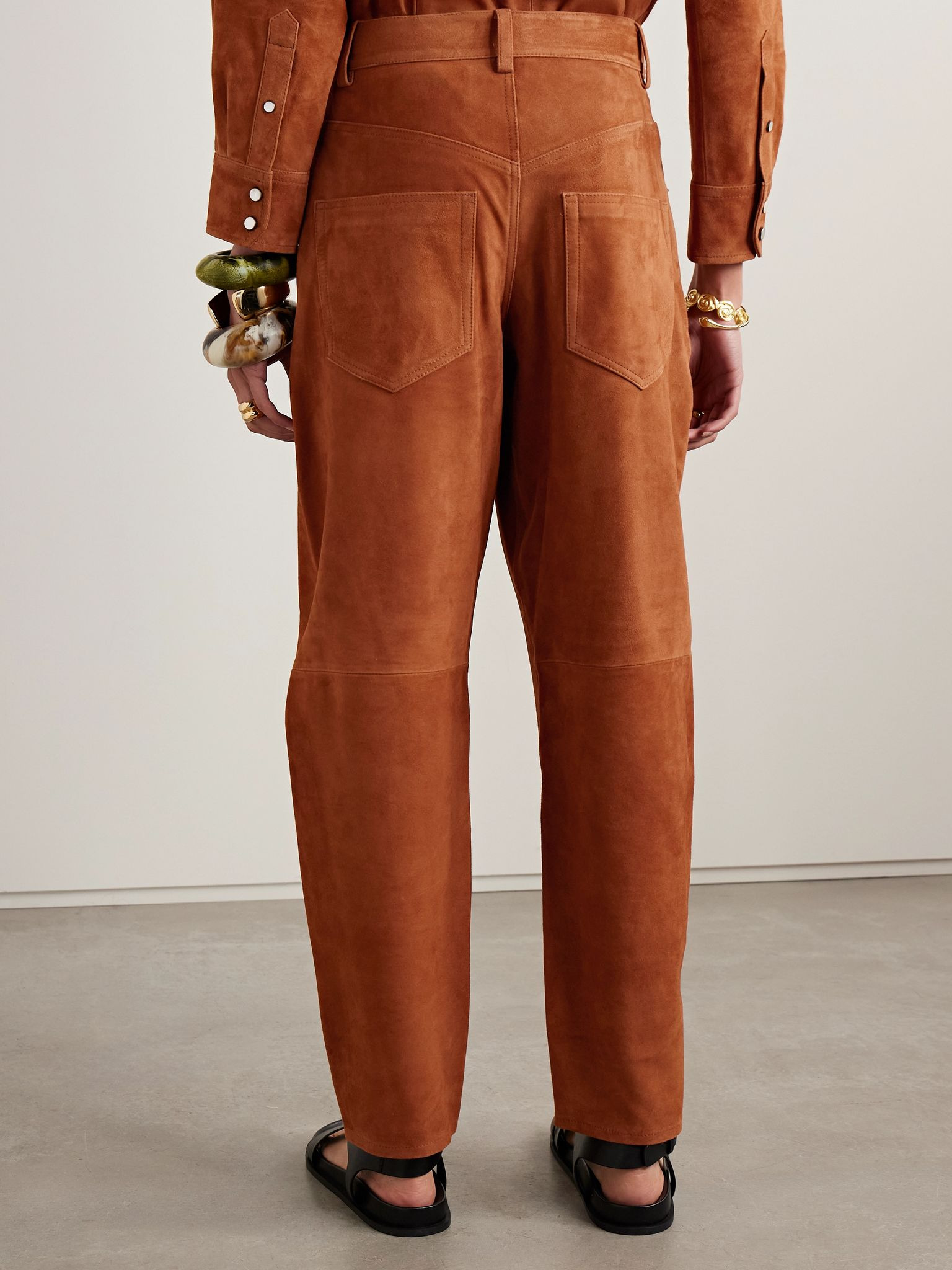 Darielle suede tapered pants Brown - 4