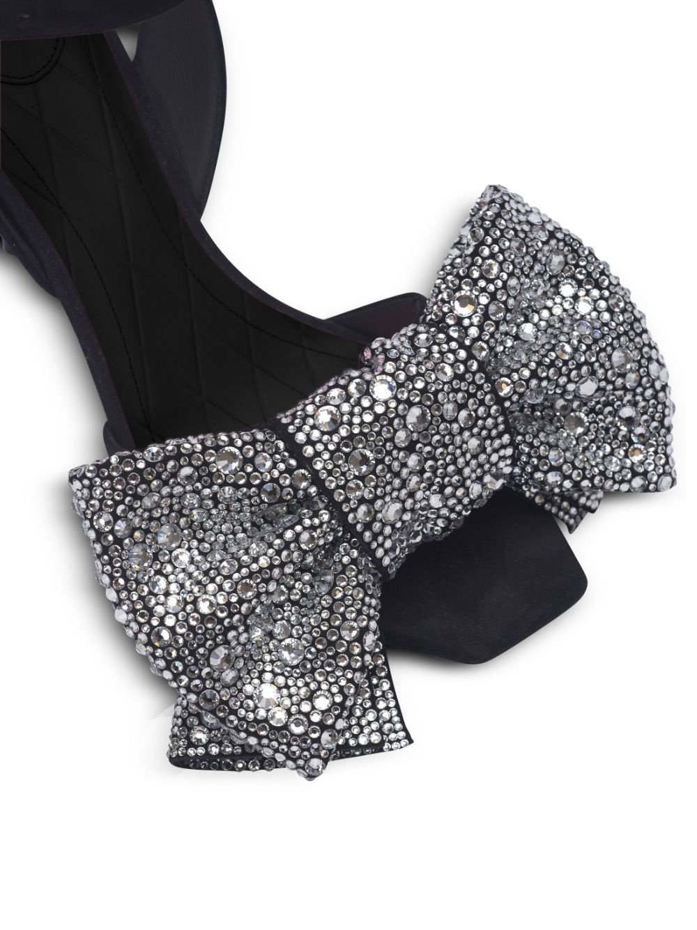 rhinestone bow sandals - 6