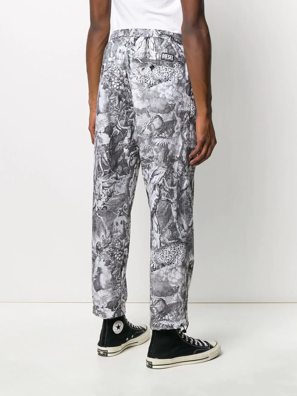 Poplin graphic-print trousers - 4