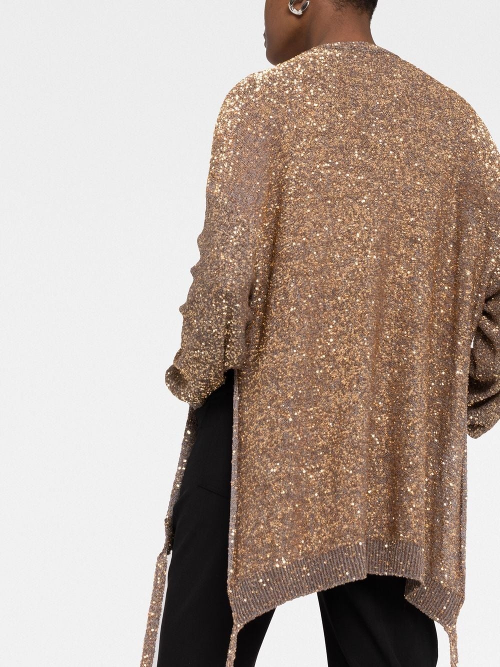 sequinned side-tie jumper - 3