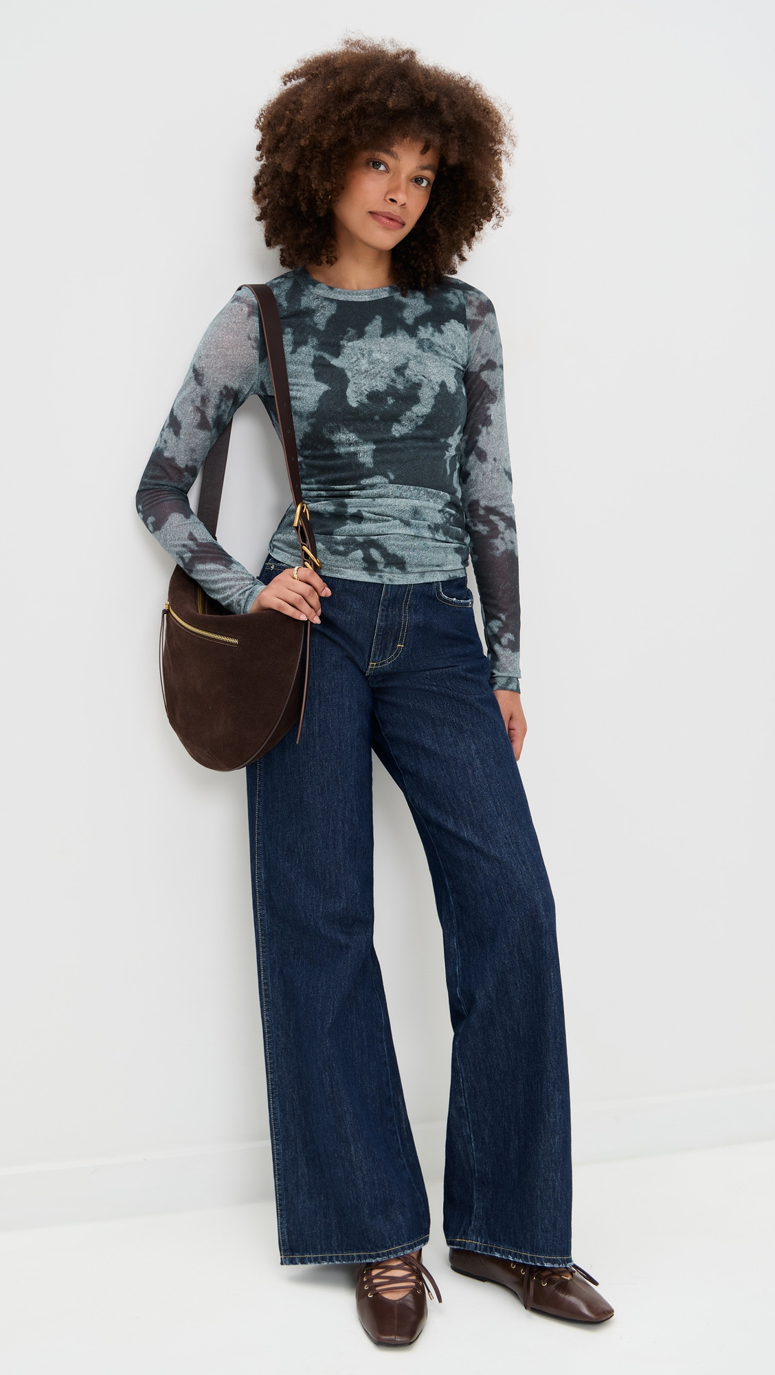 Yana Printed Mesh Long Sleeve Tee - 4