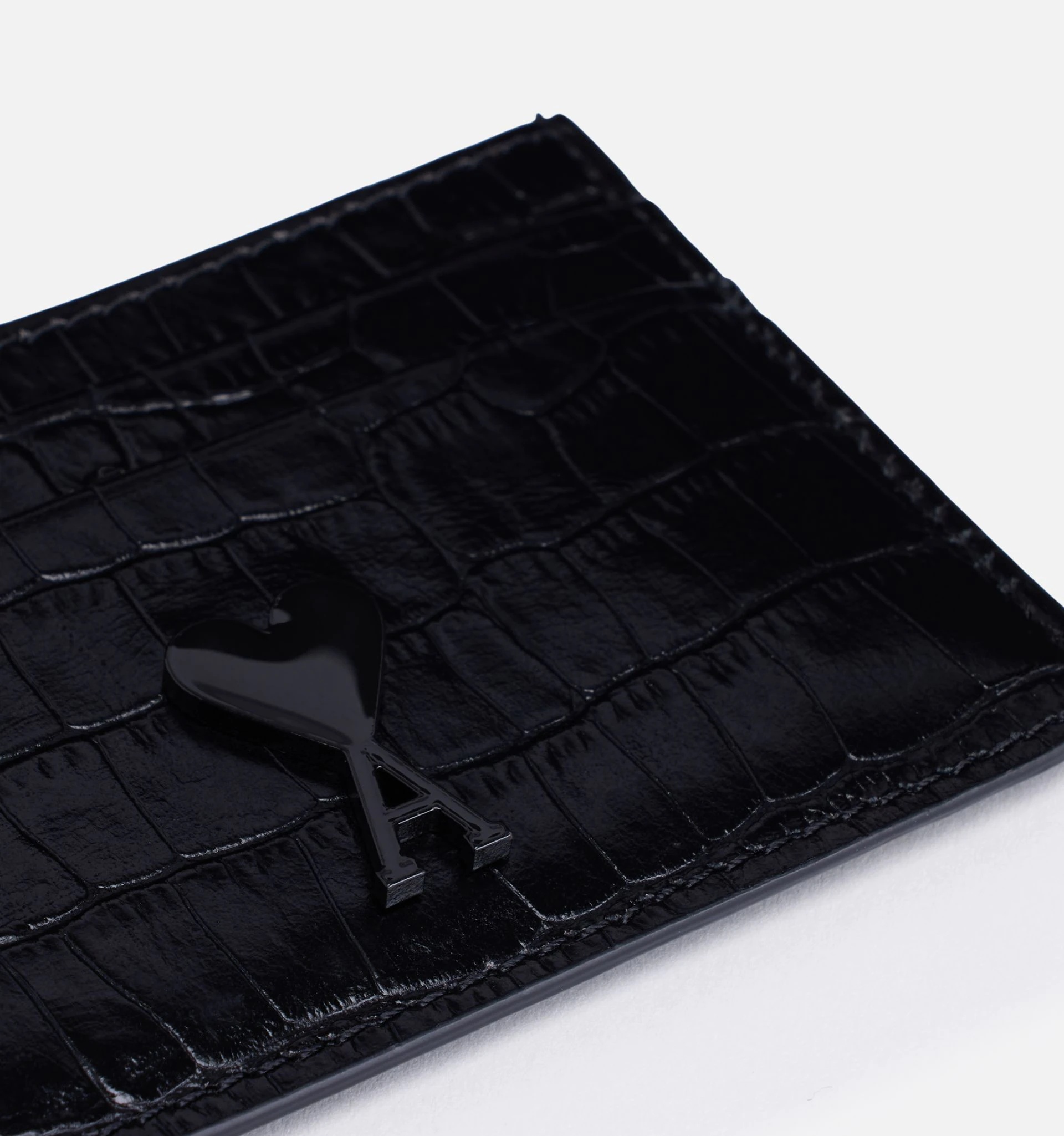 logo-plaque croc-embossed cardholder - 3
