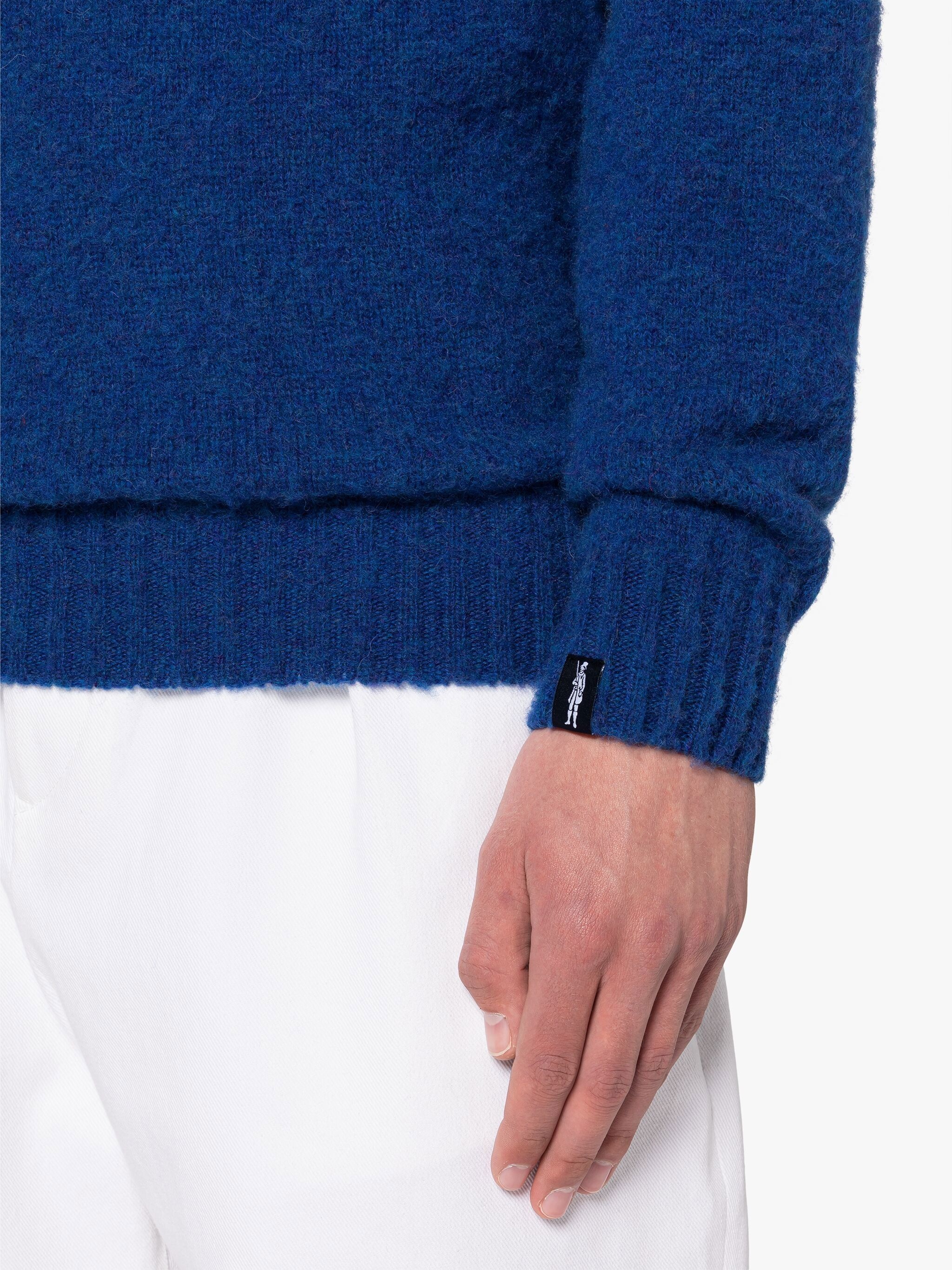 HUTCHINS BLUE WOOL CREWNECK SWEATER - 6
