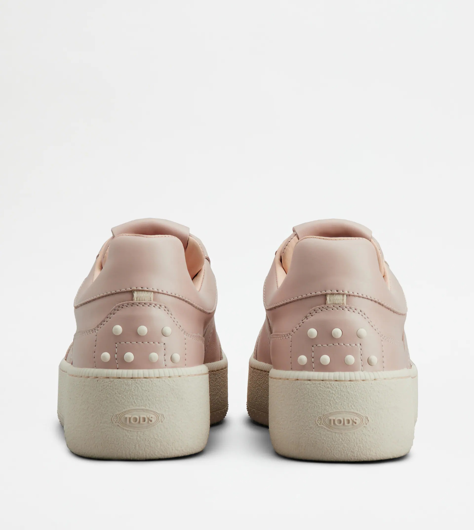 PLATFORM SNEAKERS IN LEATHER - PINK - 2