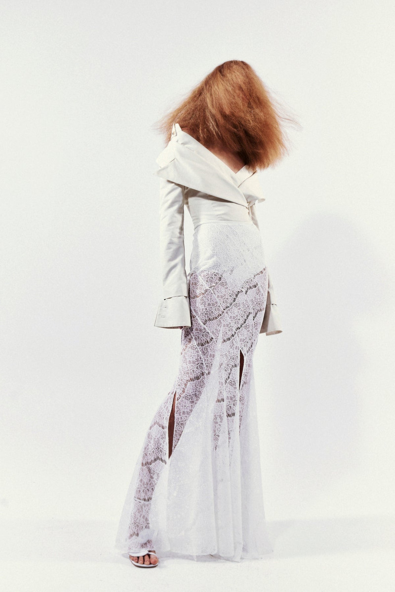 LACE TWISTED MAXI SKIRT WHITE 5