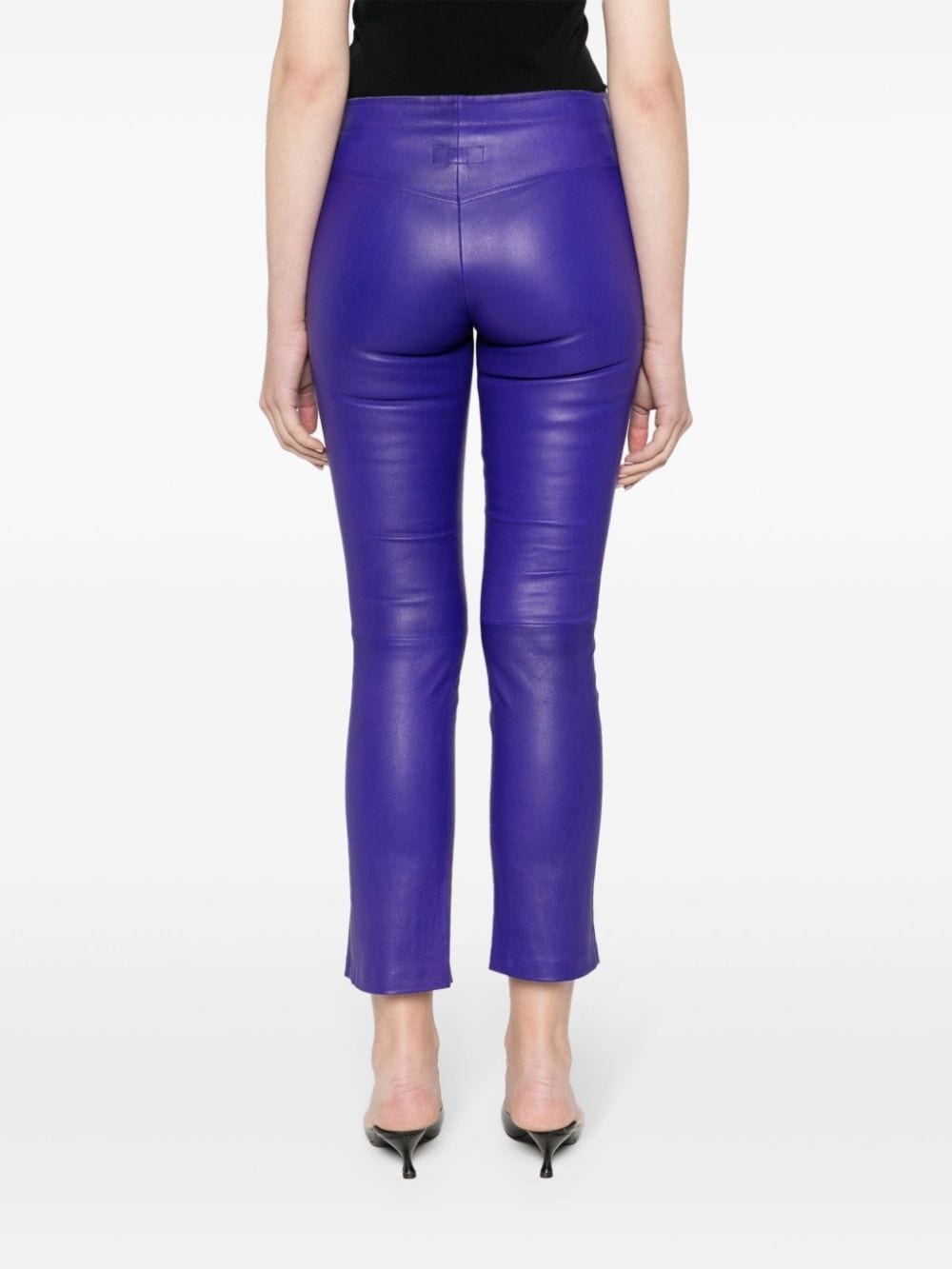 cropped leather trousers - 4