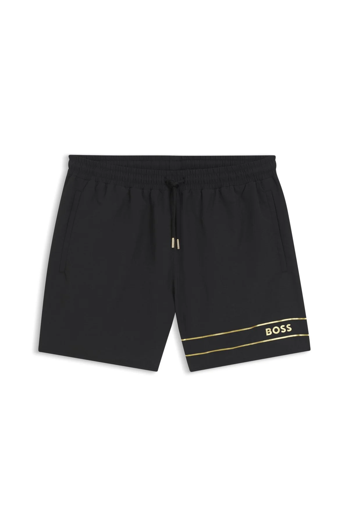 SWIM SHORTS WITH FOIL-PRINT LOGO - 1