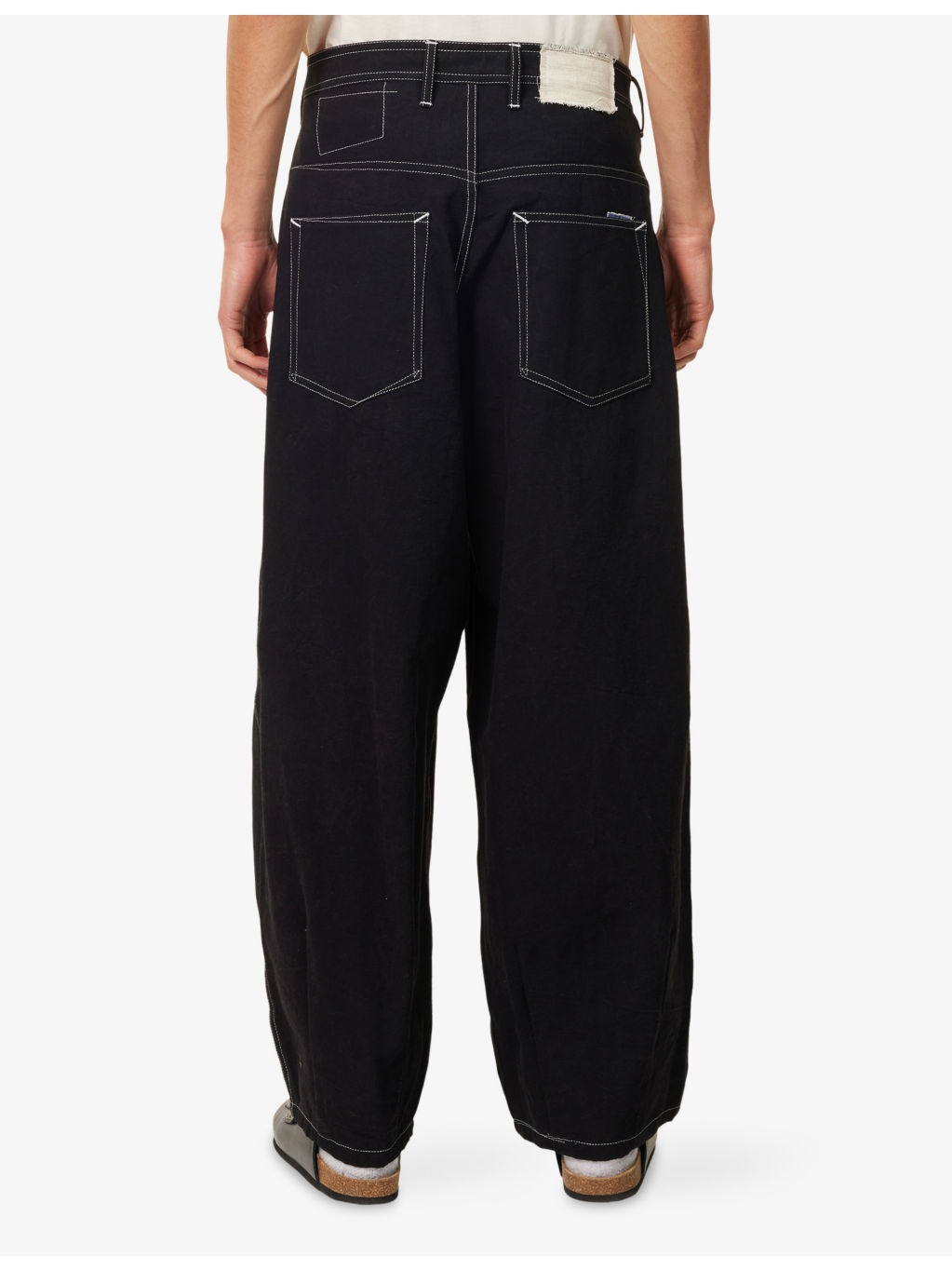 Lush Pleated Wide-Leg Denim Jeans - 4
