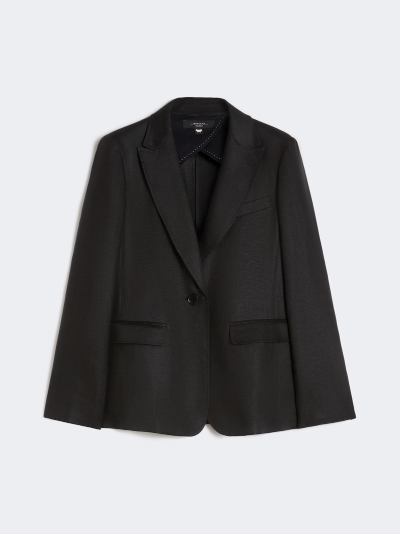 NALUT Linen canvas blazer - BLACK 1