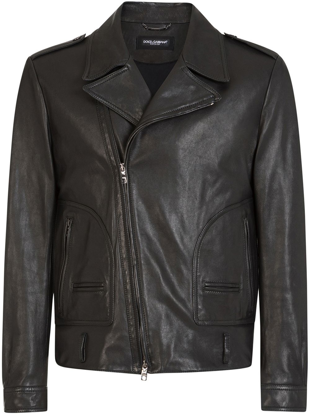 leather biker jacket - 1