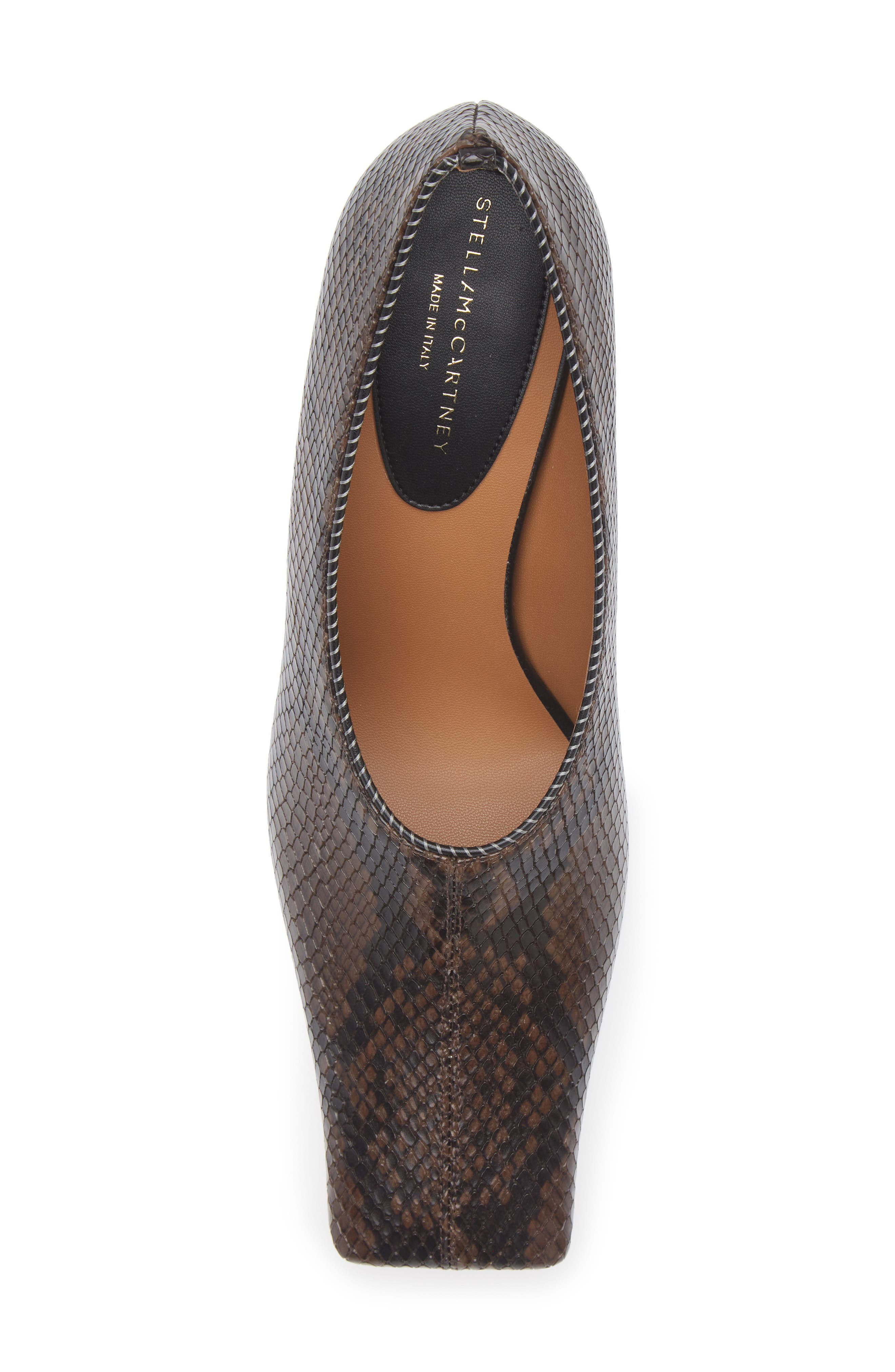 Stella McCartney Snakeskin Embossed Faux Leather Pump in Coffee at Nordstrom - 5