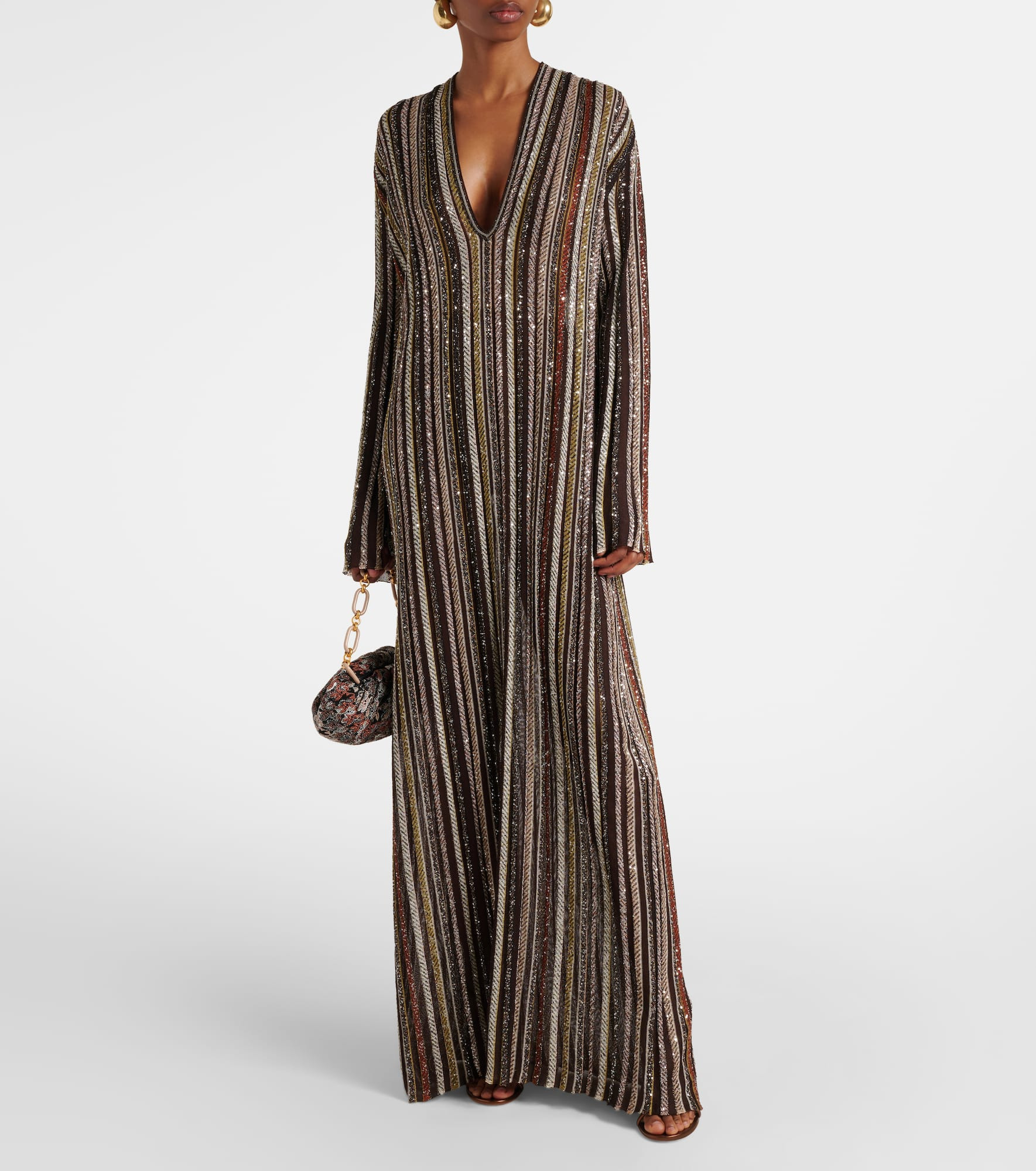 Striped sequined lamé maxi dress - 2