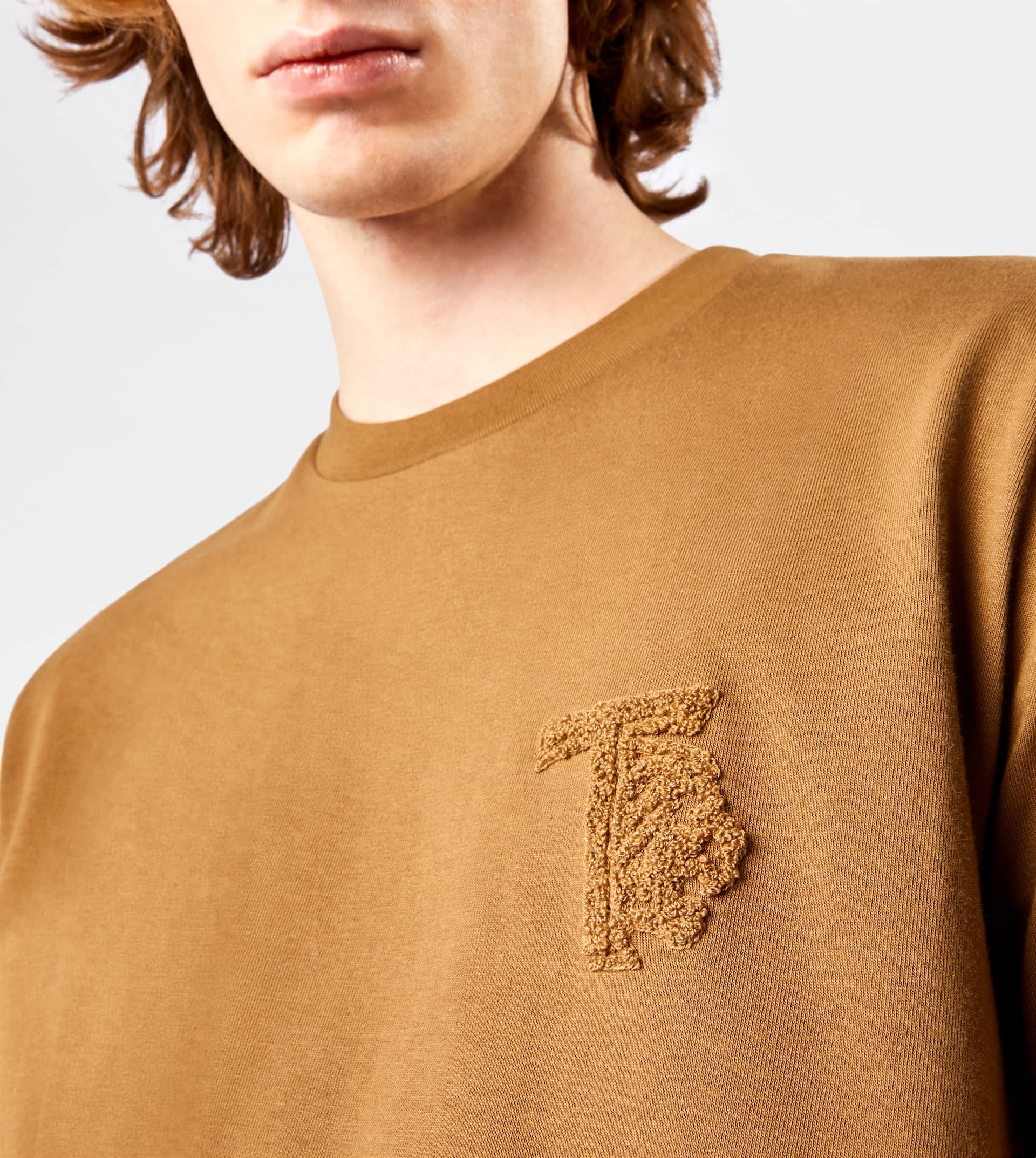 ROUND NECK T-SHIRT - BROWN - 2