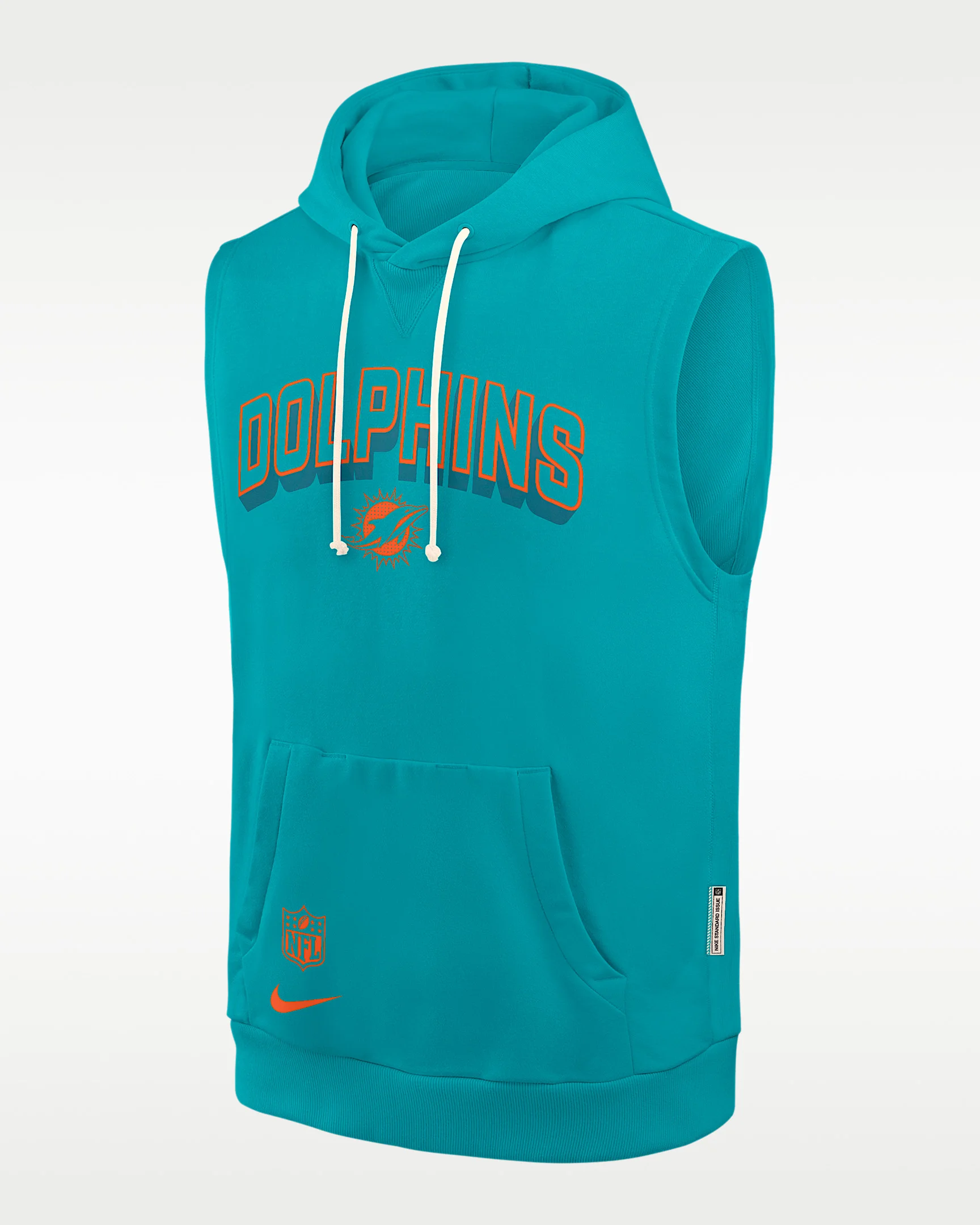 Miami Dolphins Sideline Men's Nike Dri-FIT NFL Sleeveless Pullover Hoodie - 1