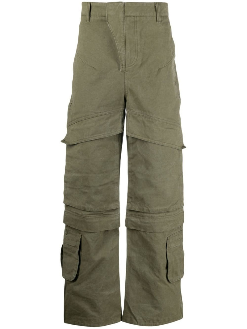 Hard wide-leg cargo trousers 1