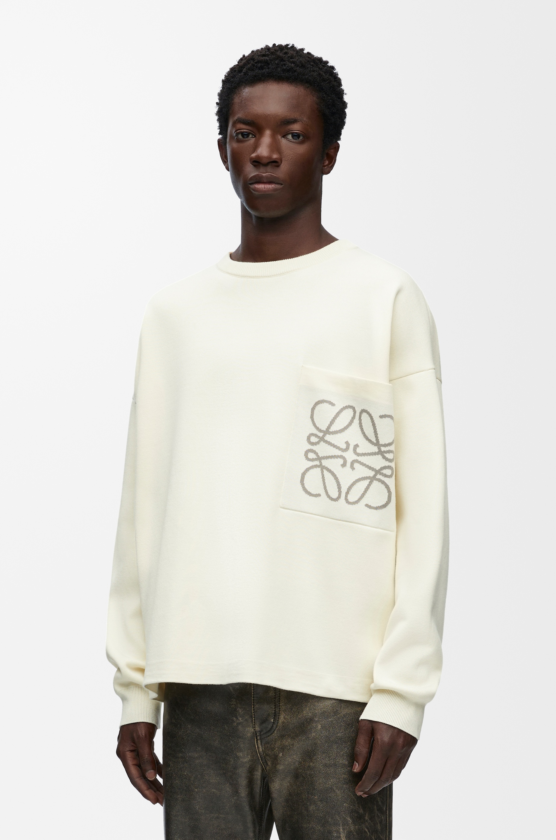 Anagram pocket sweater in cotton and viscose - 3
