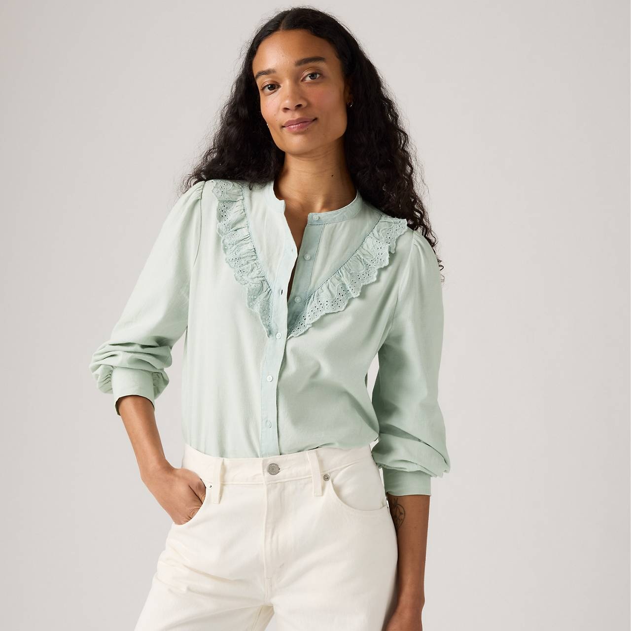 JANE EYELET BLOUSE - 2