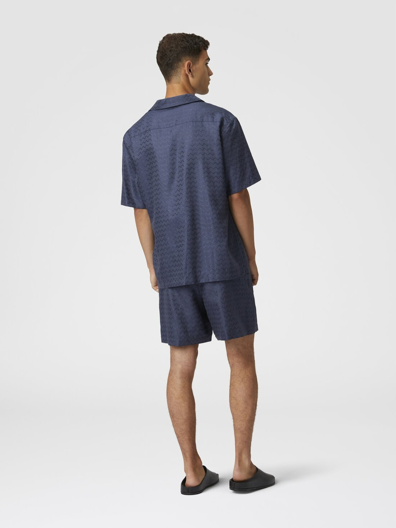 Tailored shorts in cotton, viscose and linen with shiny zigzag pattern 3