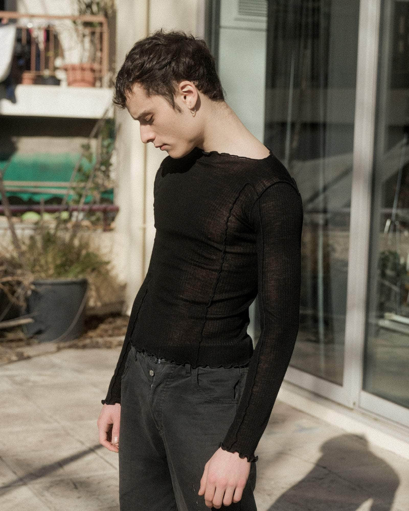 Omato Long Sleeve Tee - Fine Wool Rib 3