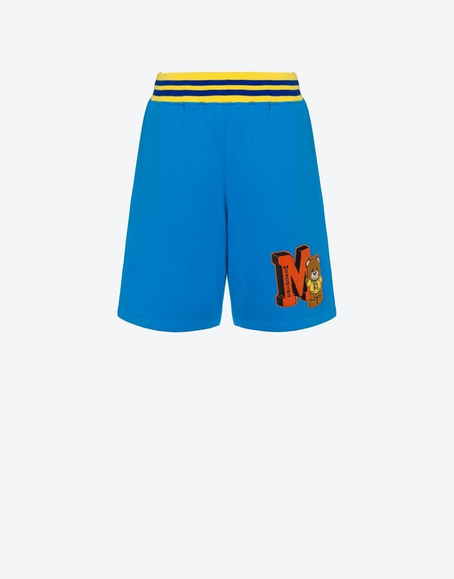 VARSITY TEDDY BEAR ORGANIC FLEECE BERMUDA SHORTS - 1