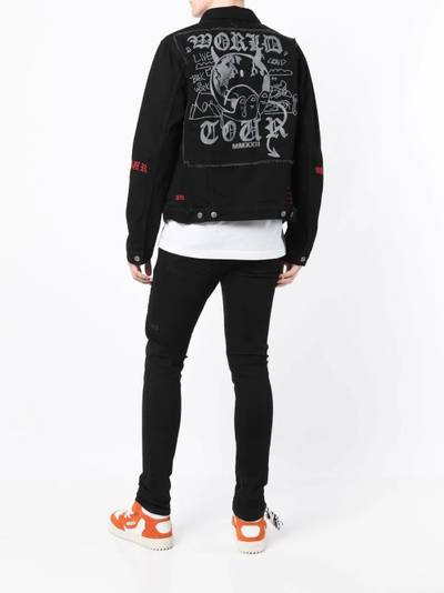 Ksubi graphic-print embroidered denim jacket outlook