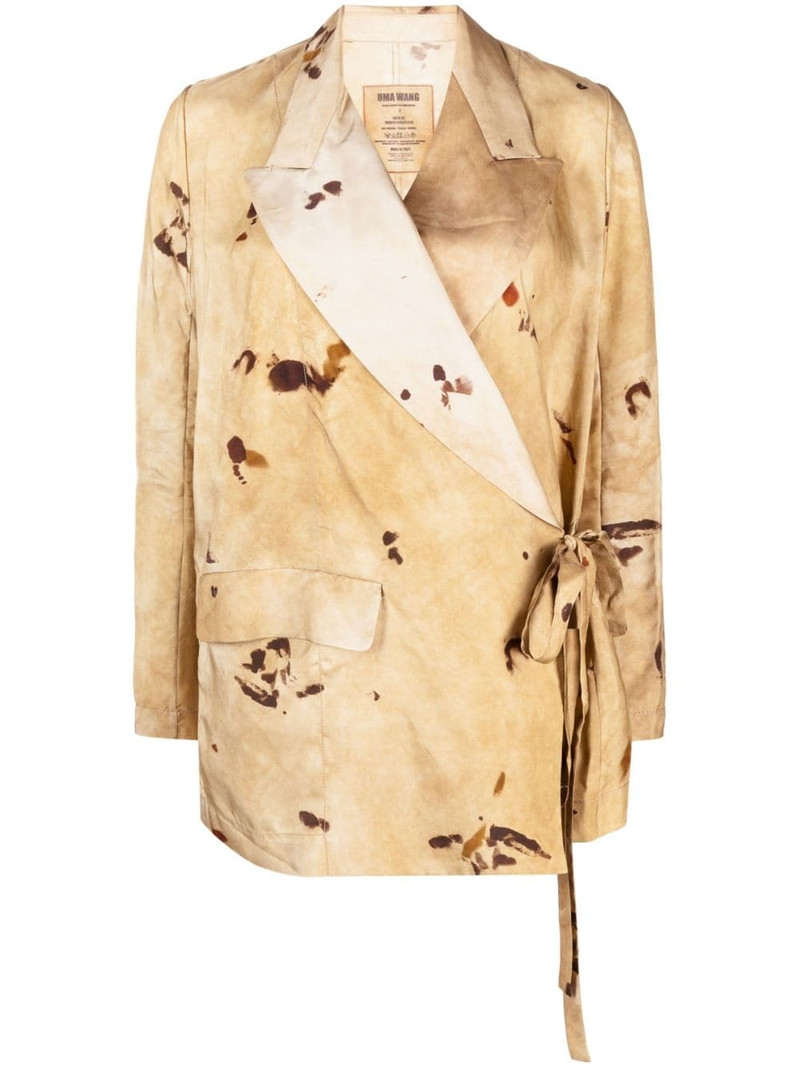 graphic-print side-fastening blazer 1