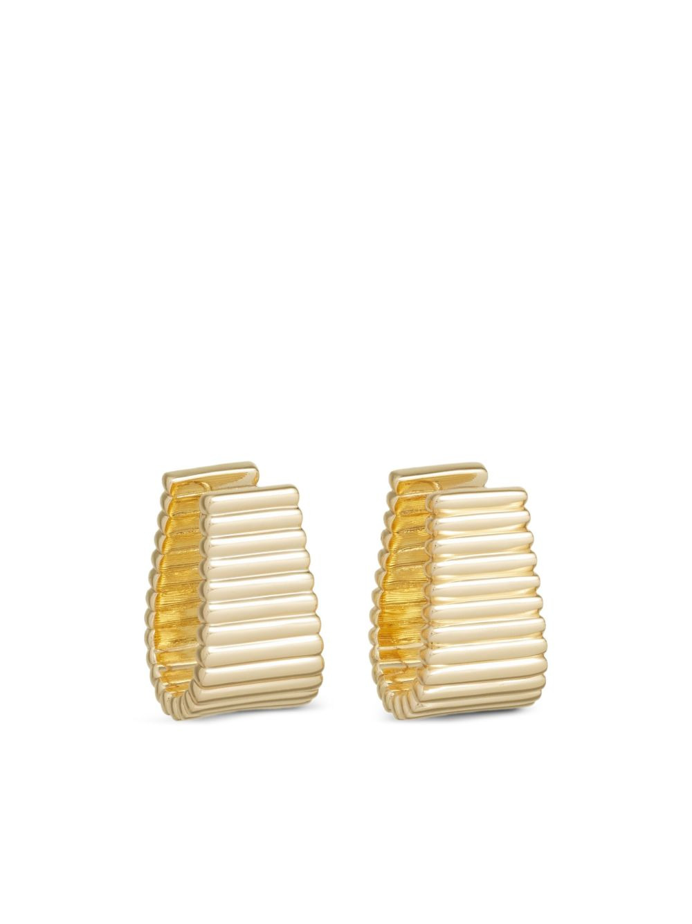 ribbed hoop earrings - 2