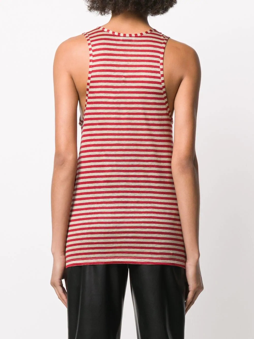 logo-embroidered striped top - 4