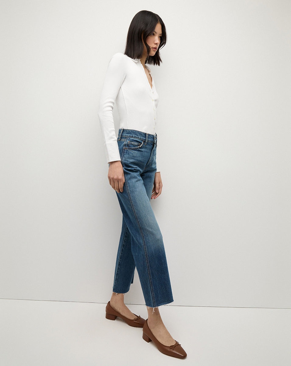 DYLAN STRAIGHT-LEG RAW HEM JEAN - 4