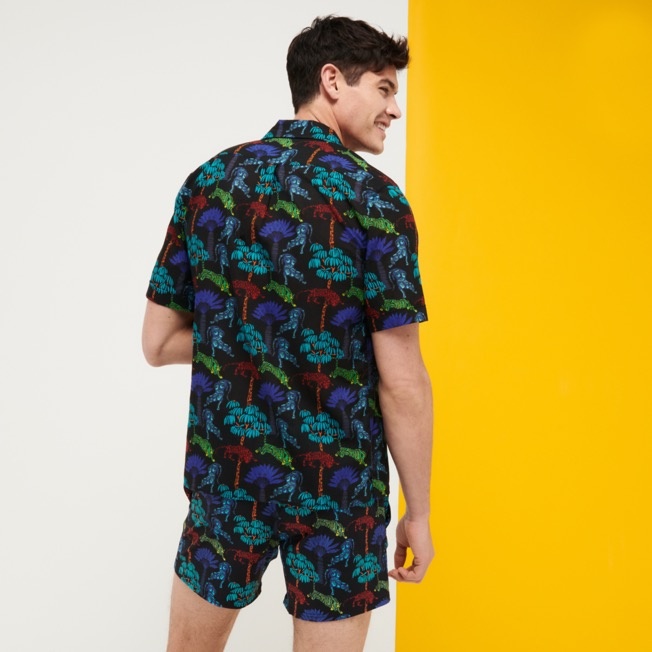 Men Bowling Shirt Linen and Cotton Tiger Leap - 4
