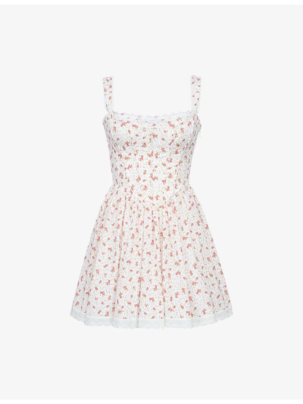 Ami Corset-Bodice Stretch-Cotton Mini Dress - 1