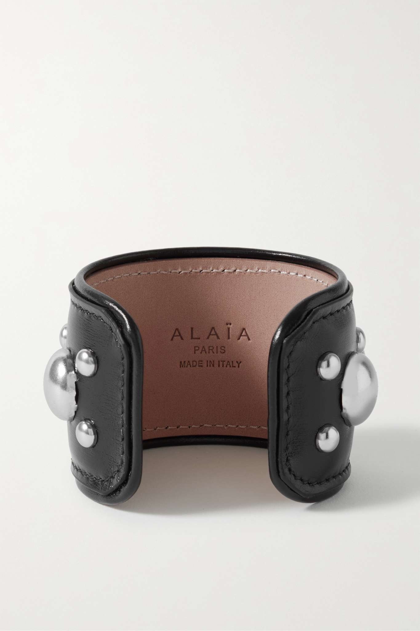 Studded leather cuff - 3