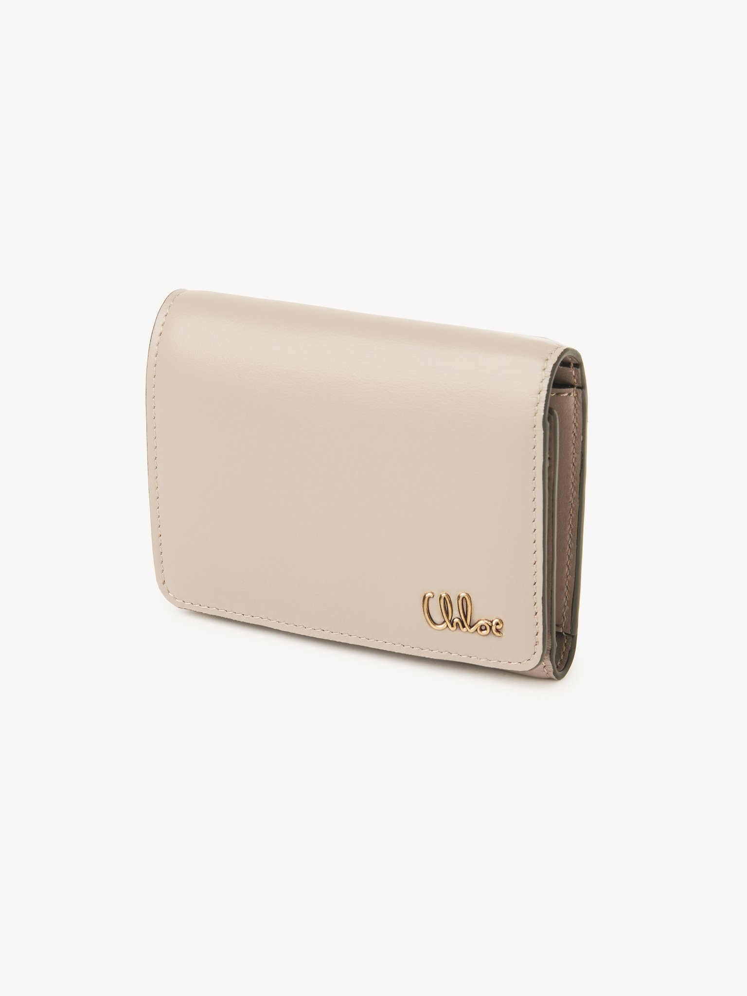 SMALL CHLOÉ ICONIC TRI-FOLD WITH COIN POCKET IN SHINY LEATHER - 2