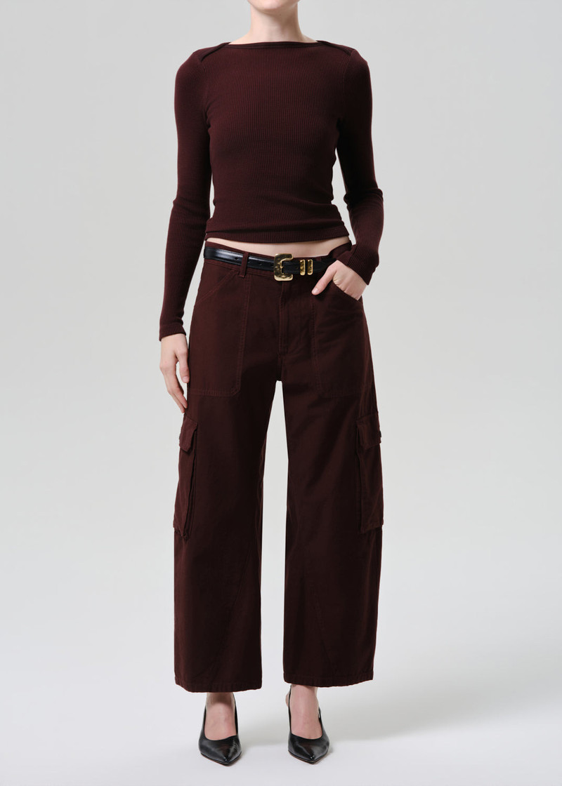 Thassos Twisted Seam Utility Pant In Mahogany - 1