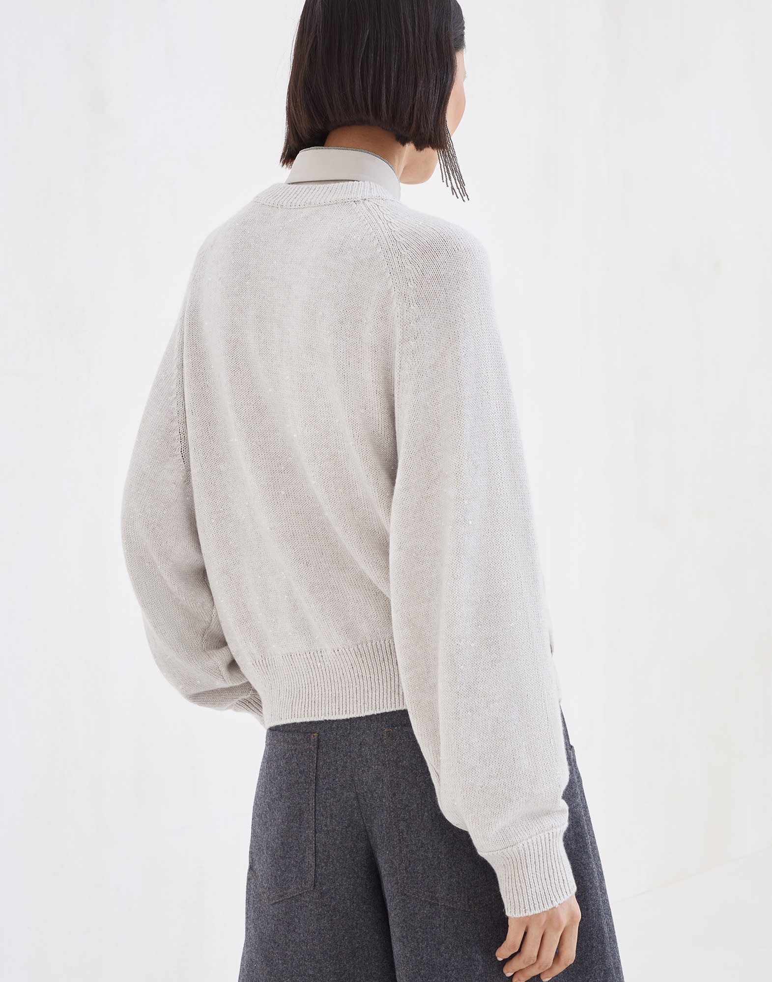 Cashmere and silk diamond yarn sweater - 2