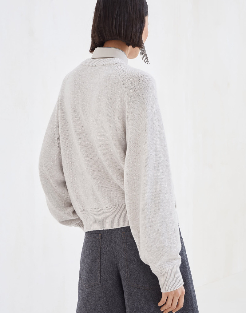 Brunello Cucinelli Cashmere and silk diamond yarn sweater outlook