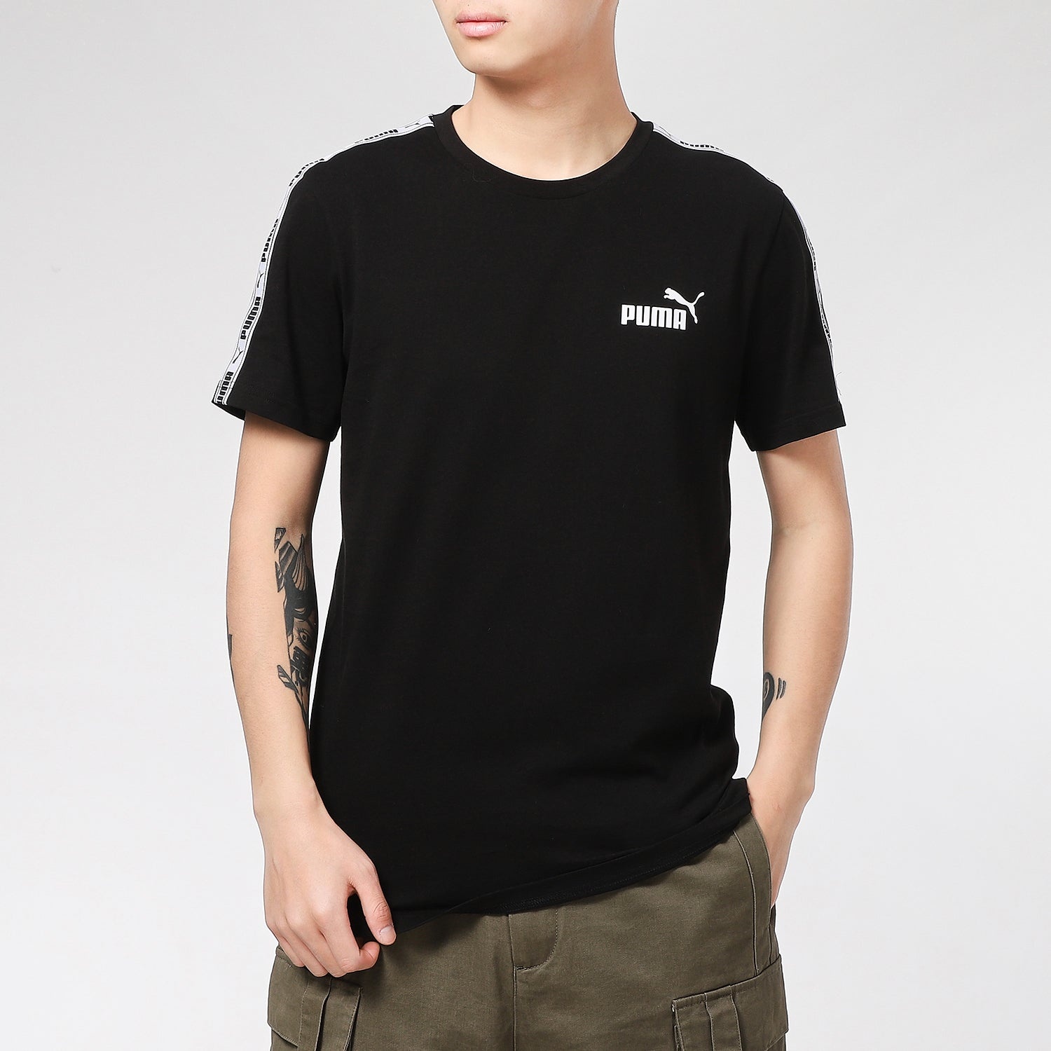 PUMA Taping Logo T-Shirt 'Black' 532557-01 - 3